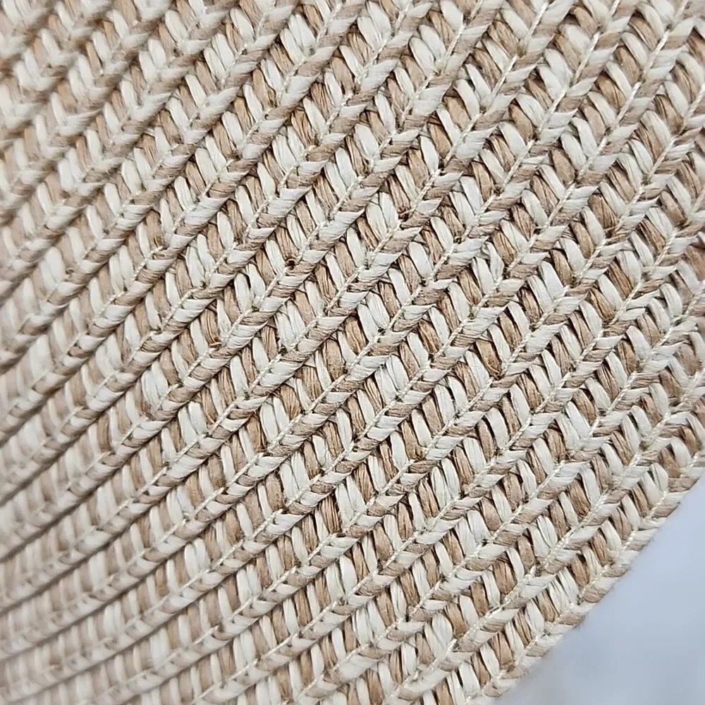 NWT Sea Grass Straw Visor with Navy and White Ribbon